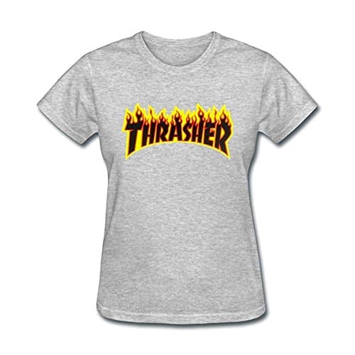 Women's Thrasher Flame Logo Sticker T shirt Small