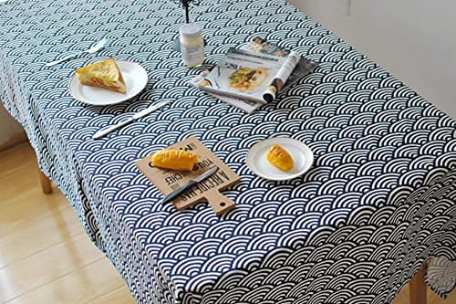 Japanese Style Rectangular Cotton Linen Tablecloth Towel Coffee Table Home Kitchen Living Room Decor Accessories 7 Sizes , 60*60cm