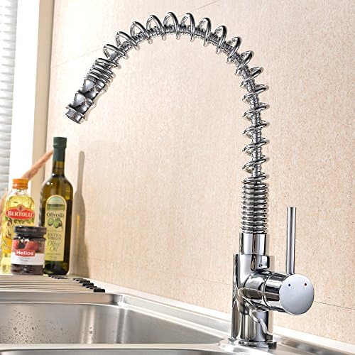VCCUCINE Modern Chrome Finish Pull Out Sprayer Mixer Kitchen Sink Taps,Pull Down Spring Kitchen Taps