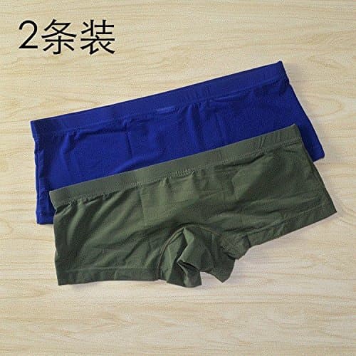 Lsrht Men'S Boxers 2-Pack Low Waist Flat Angle Flake Ice Silk Youth Underpants L