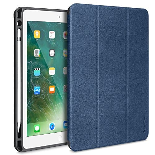 iVAPO PU Leather Case for iPad Pro 9.7 (2016 Release) with Pencil Holder Slim Cover for iPad Pro 9.7 with Stand Feature Auto Sleep/Wake Smart Case (Blue)