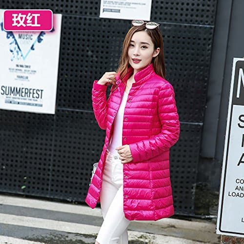 GK-In the long paragraph down jacket thin autumn and winter collar self-cultivation?Rose red?XXXL