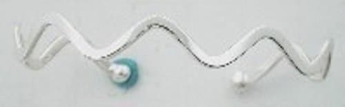 Elegant Single Strand Wave Design Sterling Silver Cuff Bracelet