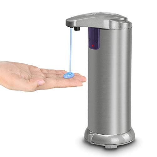 Getue Soap Dispensers Automatic Soap Dispenser Touchless Infrared Sensor Soap Dispenser Electric Soap Dispenser Liquid Soap Dispensers for Bathroom Kitchen (Silver, 300ML)