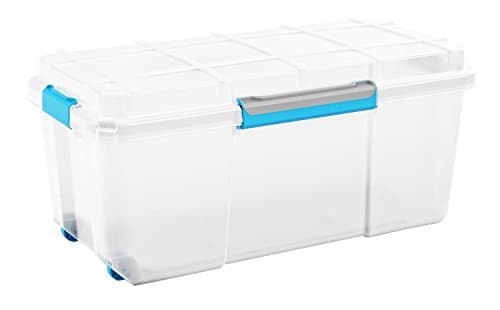 65 Litre Plastic Water Resistant, Dust Proof, Damp Area Storage Box - Scuba Dry Box Opaque - Wheeled Mobile Storage Trunk - Perfect for Loft Cellar Garage Storage! (1) by Scuba Box