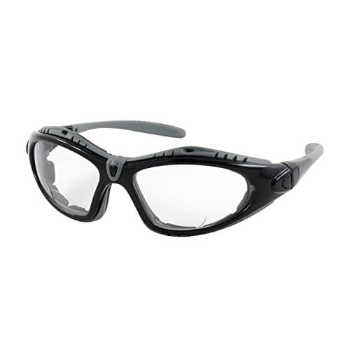 Fuselage Reader 250-51-0020 Full Safety Readers, Foam Padding, Clear Lens and Anti-Scratch/FogLess Coating, 2.00 Diopter, Large, Black Frame