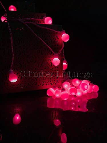 Glimmer Lightings Elegant Ball String Light for Home Decoration, Bed Room Decor, Birthday Party, Diwali, Christmas - Pink, 8 Meters