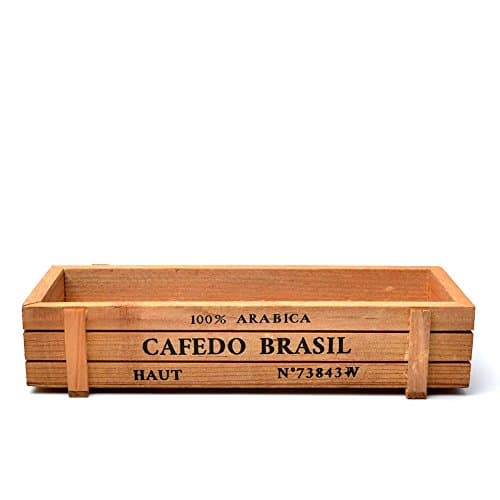 COOLSKY Rustic Rectangular Wooden Plant Seeds Box,1Pc Indoor Outdoor Windowsill Kitchen Garden Herb/Flower Planter Trough with A Mini Garden Tool Set