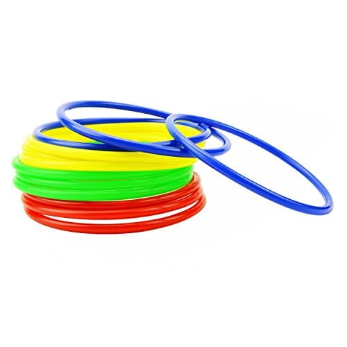 KH 12pcs Large Multicolor Plastic Toss Rings for Garden,Backyard,Carnival,Speed and Agility and Outdoor Games