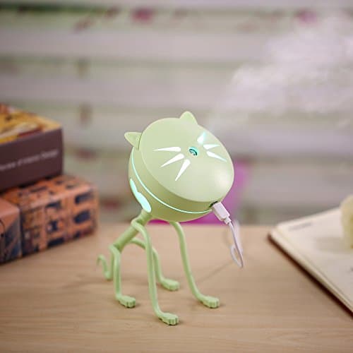 KIM88 Cute Cat Modeling Humidifier LED Humidifier Air Diffuser Purifier Atomizer Home Aroma Atomizer Relieve Stress (Green)