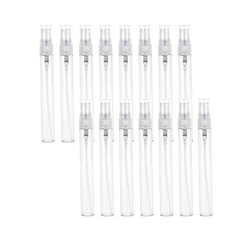 ConStore 10ml Clear Glass Fine Mist Atomizers Perfume Sample Spray Bottle Cologne Pump Sprayer Vials Cosmetic Liquid Packaging Container Essential Oils Dispenser with Clear Sprayer-15 Pack