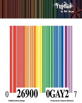 Sublime Design - Gay Pride Rainbow Barcode - Sticker / Decal
