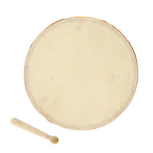 Hillside Fire 8" Wood Hand Drum Dual Head with Drum Stick Percussion Musical Educational Toy Instrument for KTV Party Kids Toddler