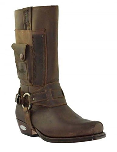 Loblan 620 Brown Waxy Leather Medium Square Toe Slip On Closure Western Boots