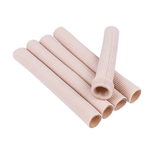 Toe Sleeves Fabric with Gel Lining Toe Tubes Separate and Protect Toes or Fingers Reduce Friction Relieve Pain Trimmed Easily 5 Pieces (Length: 5.91inch) (S (Diam 0.79inch))
