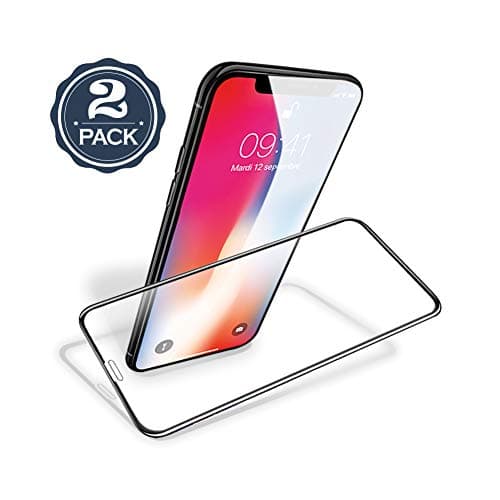 [ 2-Pack ] iPhone XS MAX 6.5" Screen Protector [ Edge Full Coverage ] 6D Curved Tempered Glass │ Not Easily Broken │ Anti-Bubble Scratch │ Dust-Free │ 9H Hardness │ HD Clear │ 3D Touch │ Case Friendly