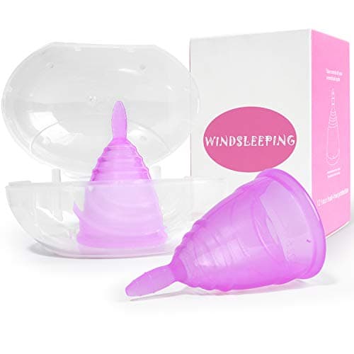 Windsleeping 2 Pack Menstrual Cup Diva Period Cups Reusable Tampons Suitable for Heavy Flow or Post Childbirth - Large Size