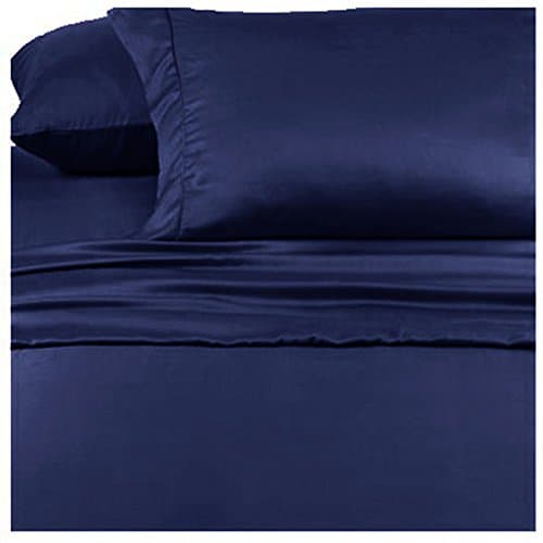 Scalasheets (Fitted Sheet and Pillowcase only) 800 Thread Count Fitted Sheet with deep Pockets 24 Inches and 2 Extra Pillowcase California King, Solid, Navy Blue, Egyptian Cotton