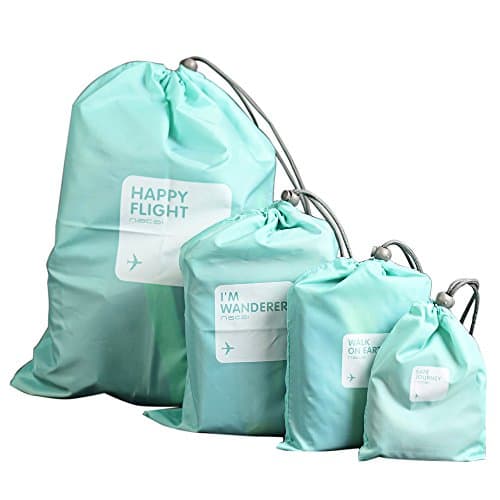 Toyoo Waterproof Storage Bag - Drawstring Bag Makeup Storage Pouch Cute 4 Different Sizes Cord Bag For Traveling ,Hiking ,Camping,Jogging