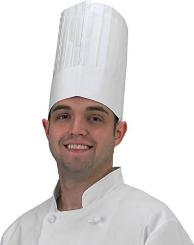 Adjustable Disposable Chef Hat Pleated Paper, White (10, 10.25)