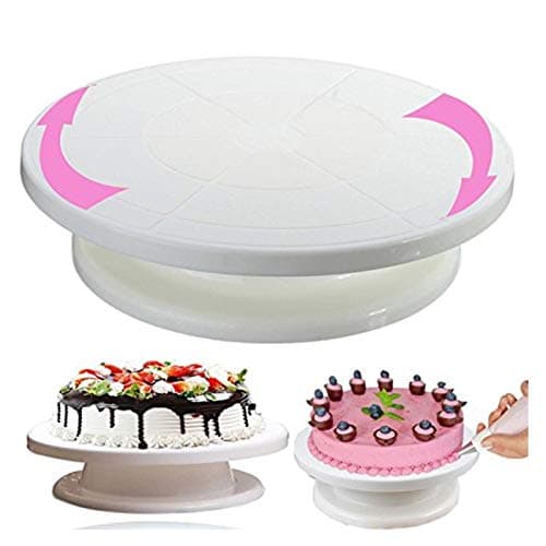 Pcarting Plastic BPA-free 360 Degree Cake Decorating Turntable Stand Rotating Revolving Turnable Table Icing Holder (28 cm)