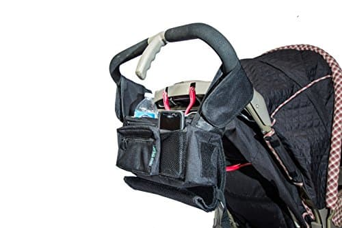 Best Stroller Organizer for Moms! Fits all Strollers, Zip off Pouch, Removable Shoulder Strap, Deep Cup Holders, Mesh Bag for Extra Storage! Superior Quality. 100% Lifetime Guarantee!