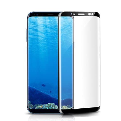 Atill - S8 Plus Black Tempered Glass Samsung Screen Protector 3D Curved Full Coverage Ultra Clear Shatter (Black)