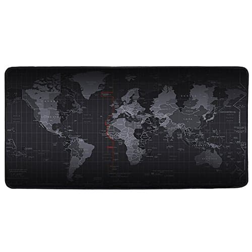 Gaming Mouse Pad, Haranges Large Size Water-Resistant Mouse Mat / Keyboard Pad with Non-slip Rubber Mat, Professional Textured World Map Surface, Support for PC and Laptop(35.4''×15.7''×0.1'')