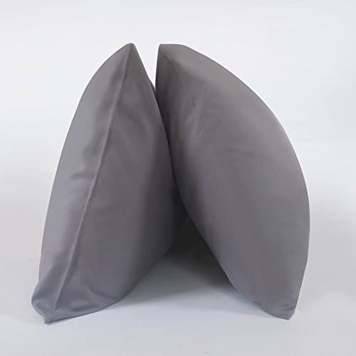 Caitlin White Luxury Pillowcase Set ,100% Super Soft Brushed Microfiber, Wrinkle-Free, Fade &amp; Stain-Resistant with Envelope Closure End Standard/Queen size Pillow Covers Pillowcases Set of 2 (Gray)