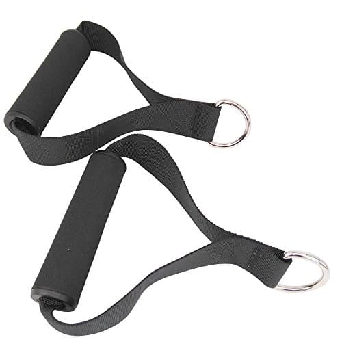 Captain Tan Gym Resistance Bands Handles with Solid ABS Cores, Comfortable Extra Wide Foam Grips,Super Strong Nylon Webbing, and Heavy Gauge Welded D-Rings(Set Of 2) (Black)