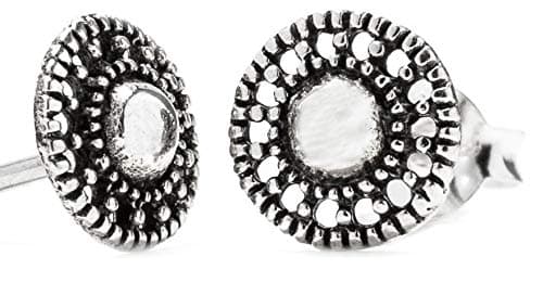 Small Stud Earrings Skarán Diameter 0.7 cm Viking Sun Wheel High Quality Silver