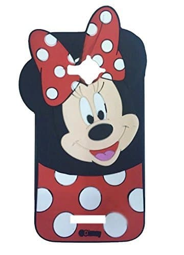 Alcatel One Touch Pop C7 Minnie Silicone Case,Bat King 3D Cute Cartoon Mouse Minnie Soft Silicon Rubber Case Cover for Alcatel One Touch Pop C7 OT-7040E/7040A/7040X/7040F/7040D(Smile Minnie)