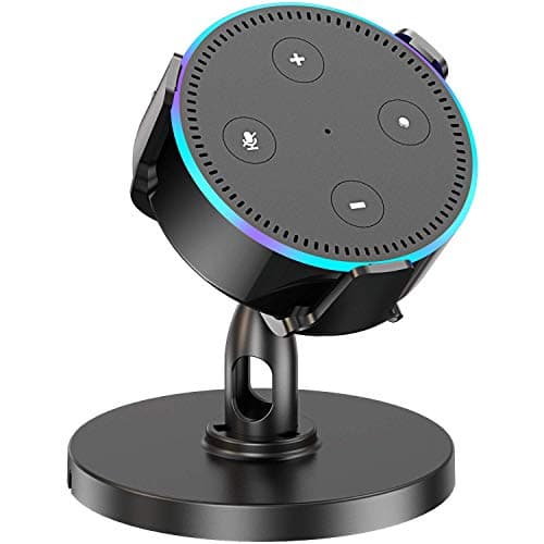 Echo Dot 2nd Generation Table Holder, 360°Adjustable Desktop Stand Mount Bracket Cradle for Home Voice Assistant,Desk Holder Improves Sound Visibility and Appearance(Dot 2nd Black Table Holder)