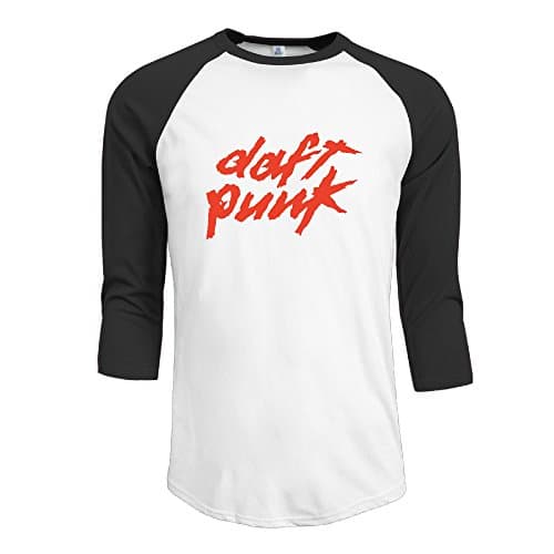 Daft Punk Electronic Duo Logo Men 3/4 Sleeve Raglan Tee Summer