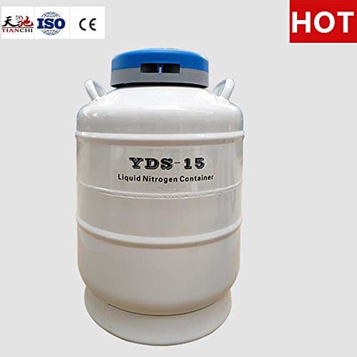 LN2 Storage Tank 15L 125 mm Diameter Liquid Nitrogen Container 15 Liter with Cover 5 Years Vacuum Guarantee