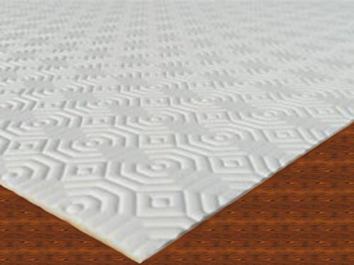 Table Protector White 1.5 Metres (150cm x 140cm), 2MM Thick, Embossed/Cushioned Squares Off White Shade, Wipe Clean Table Cloth Cover