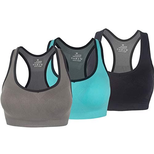 YEYELE Women 1or 3 or 5 Pack Adjustable Strap and Removable Pad Tank Top Racerback Sports Bra