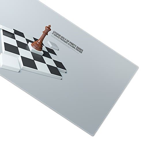 Large Extended Gaming Mouse Pad, Exquisite pattern,Stitched Edges,Waterproof,Ultra Thick 3mm,Wide & Long Mousepad (90CMx40CM, Classical Chess)