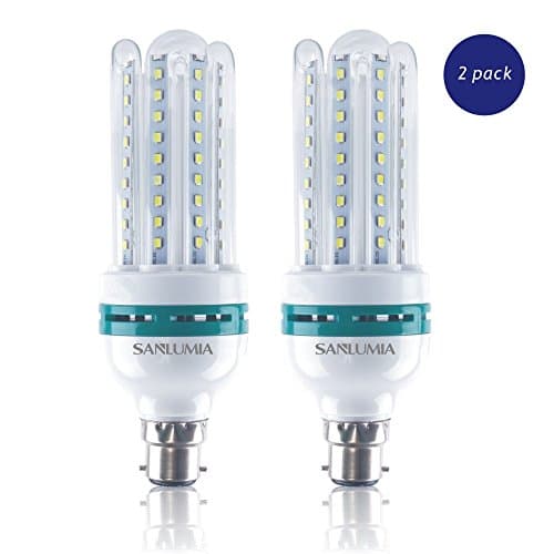 2 X Sanlumia LED Corn Light Bulb U Shape 4U 15W 90W Equivalent nondimmable Bayonet Cap (B22) Cool White 6000K Pendant Shades [Energy Class A]