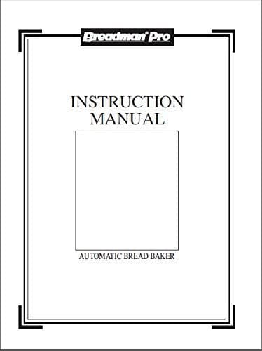 Breadman Bread Machine Maker Instruction Manual & Recipes