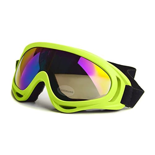 Honlibey BMX Bike Goggles, Protective Eyewear Goggles with Adjustable Strap for Hunting Riding BMX Cycling Motorcycling Climbing Skiing and Shooting (Yellow, Colorful)