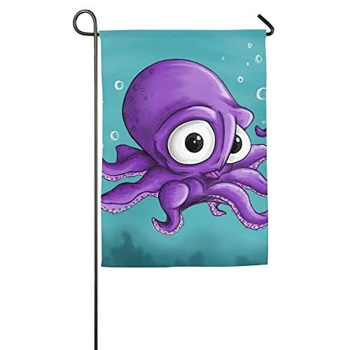 Octopus Purple Summer Beach Custom Fall Yard Garden Flags All-Weather Polyester Diameter 8-12mm Emblemize