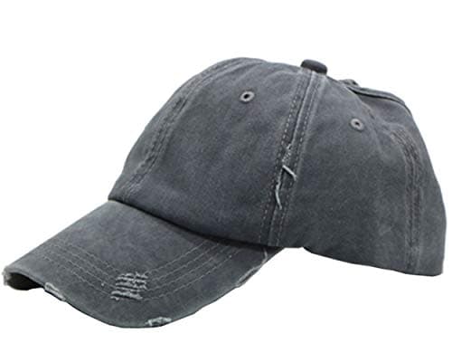 Beurlike Ponytail Baseball Cap High Bun Ponycap Adjustable Mesh Trucker Hats