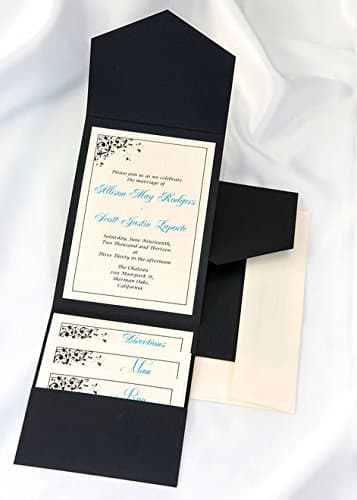 All-in-One Pocket Invitation Kit - Black Elegance - Pack of 20