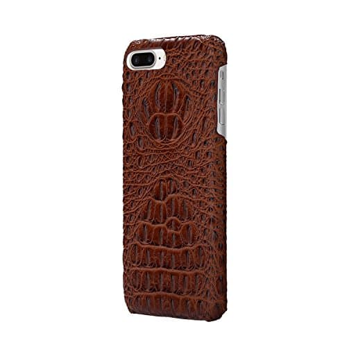 Onetop,for iphone 7 case Vintage Ultra Slim Thin Light Crocodile Pattern 4.7 inch (Brown)