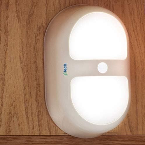 IFITech Rechargeable Battery Powered Smart Motion Sensor 10 LED Light with 3 Mode Setting, (White).