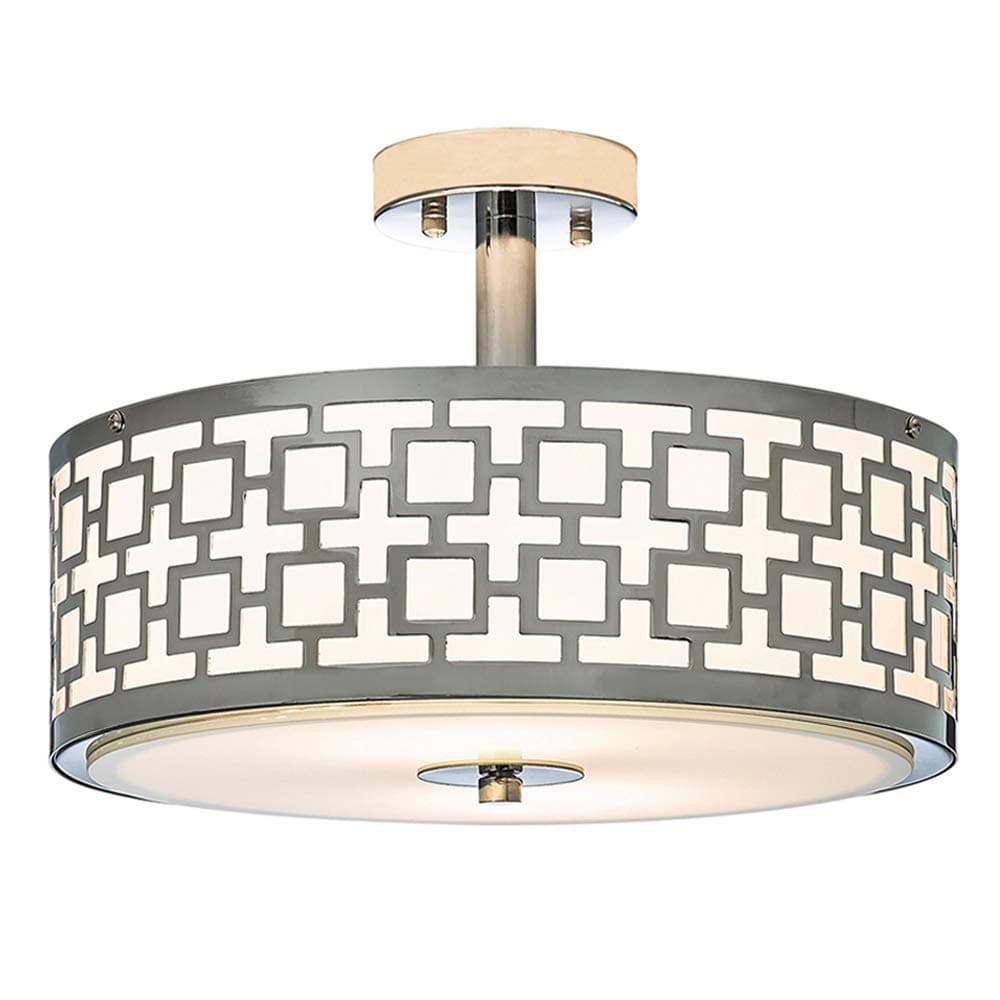 Popity home 16 Inches New Design Silver Flush Mount Ceiling Light, Chrome Ceiling Lights