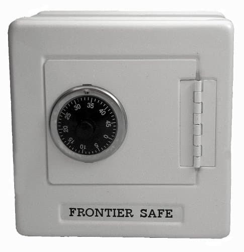 Frontier Safe - Metal Bank with Combination Lock - White