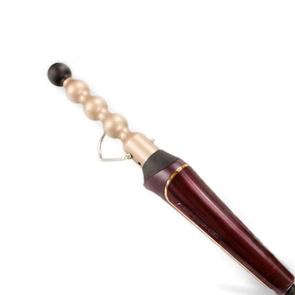 Salon Bubble Curling Wand for Waves and Texture, Ceramic Ball Hair Curler with Bead Barrel For Professional Spiral Curls with Temperature LCD Display – 1 Inch