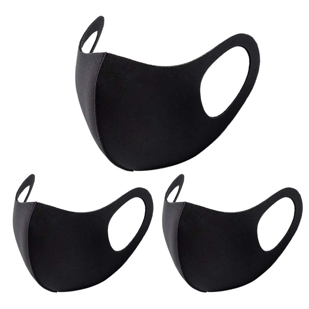 Koehope 3Pcs Space Fiber 3D Mouth Protector Solid Color Waterproof Sun Protection Anti-Dust Pollen Reusable Earloop Face Cover